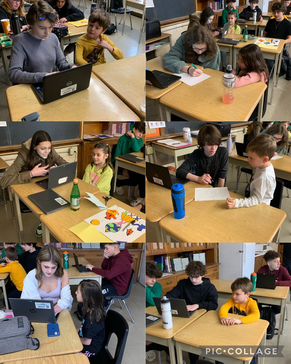 Helping our grade one friends write about what they love most about Hugh Beaton.