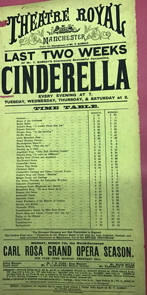 marilynshalks's tweet photo. Has anyone seen any #playbills like this for a #pantomime? It was from a pantomime in the 1890's at #Manchester's #Theatre Royal's It says it is the '#strongest company and best pantomime in England' an d'the best in all the Provinces. https://t.co/G6ItpKSOvw