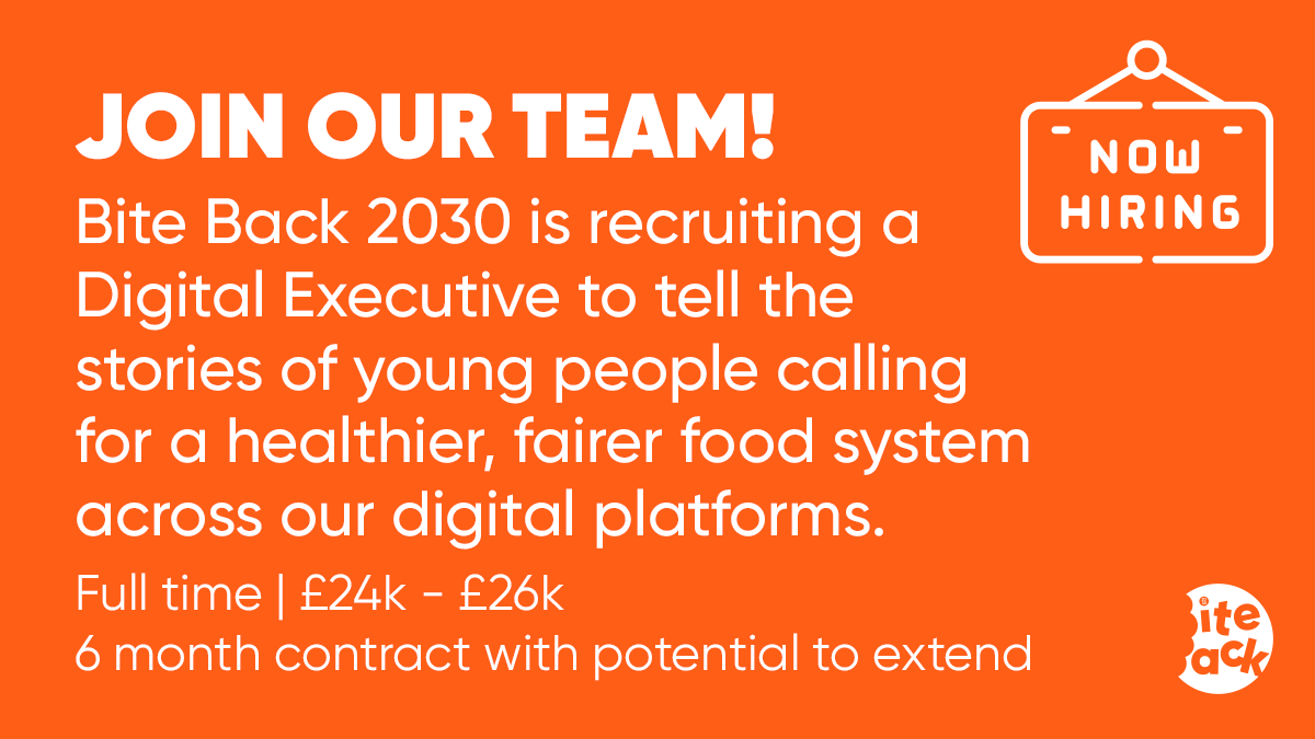 🚨Last chance to apply🚨

Be part of the team behind Bite Back’s exceptional teenage activists! If you...
😎 know how to speak Gen Z
📱 love all things digital
🌍 want to make the world a better place

APPLY BY SUNDAY 19 FEB — bb2030.co/xpC0 #Recruiting #ShowTheSalary
