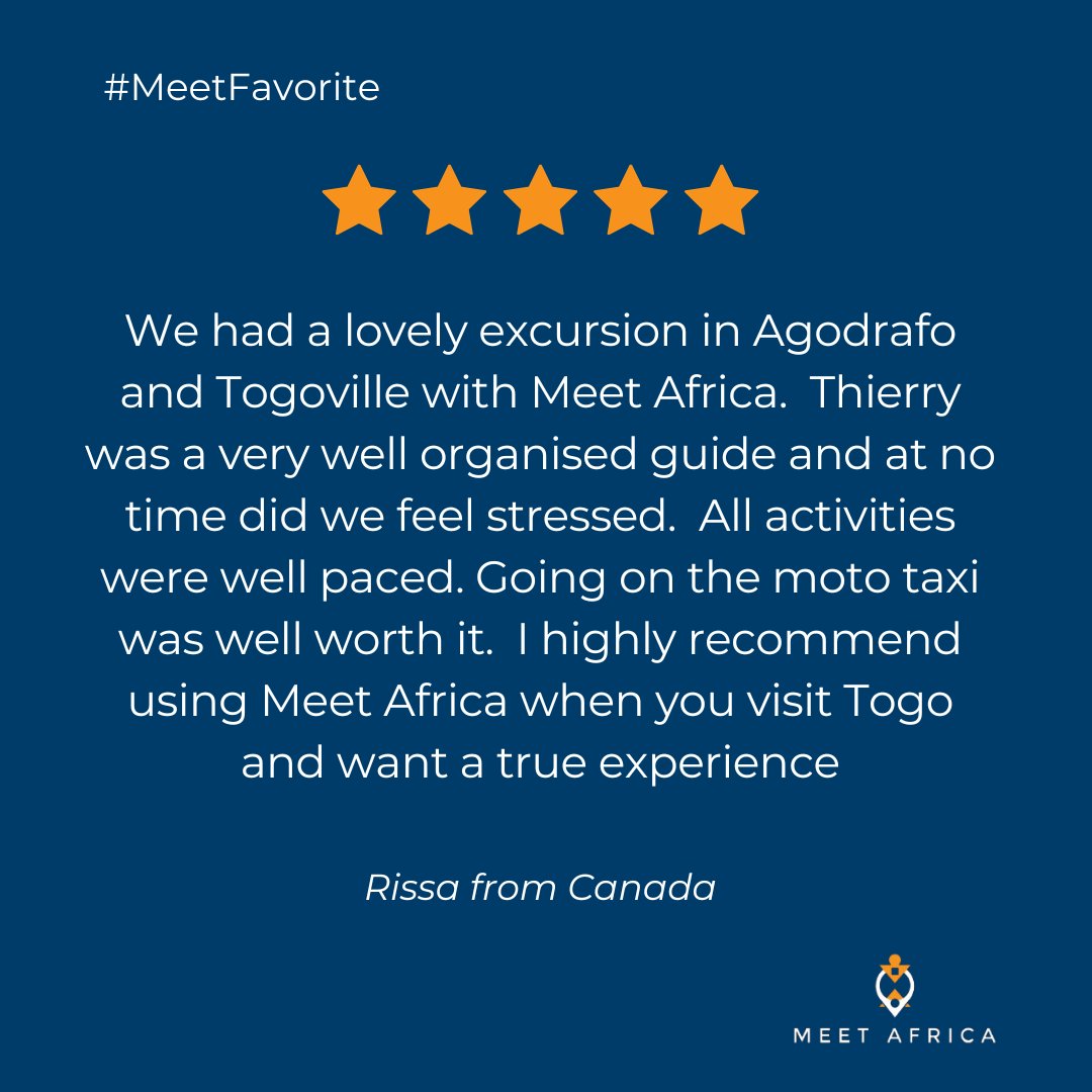 MeetAfricaTravl's tweet photo. 🇬🇧🇺🇸 Thank you for your recommendation, Rissa! It makes us happy to know that our tours are appreciated by our guests and encourages us to continue in this direction. 😇🙏🏾
#travelafrica #westafrica #responsibletourism #perfecttrip #TT228 https://t.co/AUhL5mkjqt