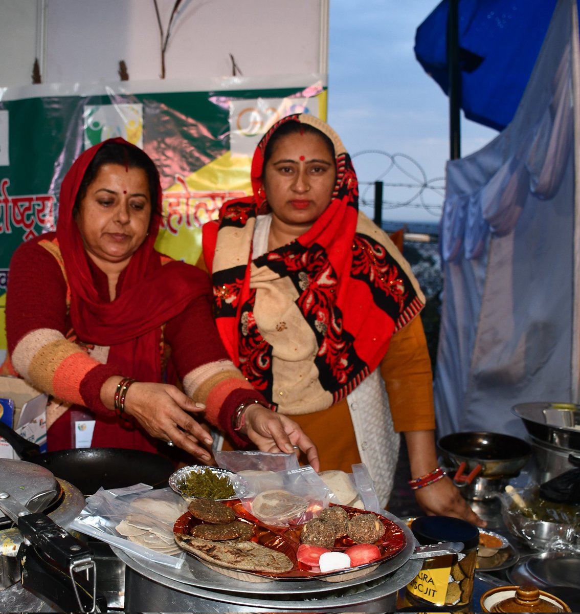 JK_NRLM's tweet photo. Bajra/ Millet is a #glutenfree staple, power-packed with nutrition. Here's a sneak-peek of delicious  #BajraThalis being served by women SHGs at the ongoing Sara Ajeevika Fair near Aquaplex crown Bagh-e-Bahu Jammu.@OfficeOfLGJandK
@indukanwal @mandeep082 @mopr_goi @DAY_NRLM @ANI https://t.co/PW1JZWvQ9d