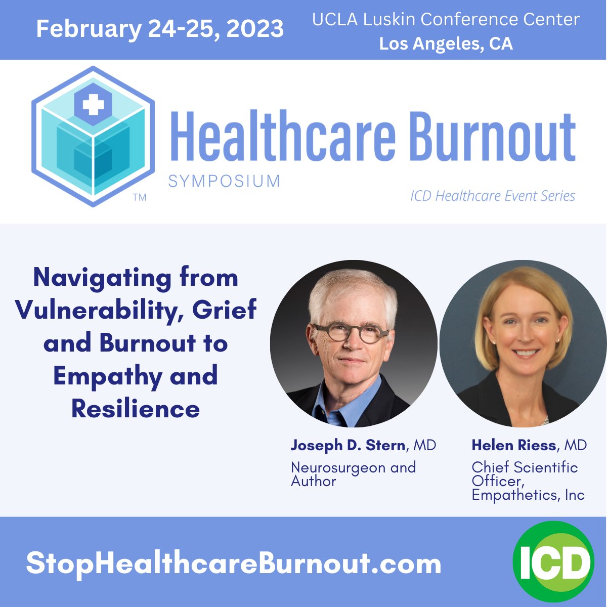 On Feb 24-25, our CEO <a href="/HelenRiessMD/">Helen Riess, MD</a> and <a href="/josephsternmd/">Joseph D. Stern, MD</a> will be giving a talk at the #Healthcare #Burnout Symposium online and in LA. They'll discuss how to remain empathetic and compassionate in the face of burnout and moral injury. More info: hubs.li/Q01xql3N0 #empathy