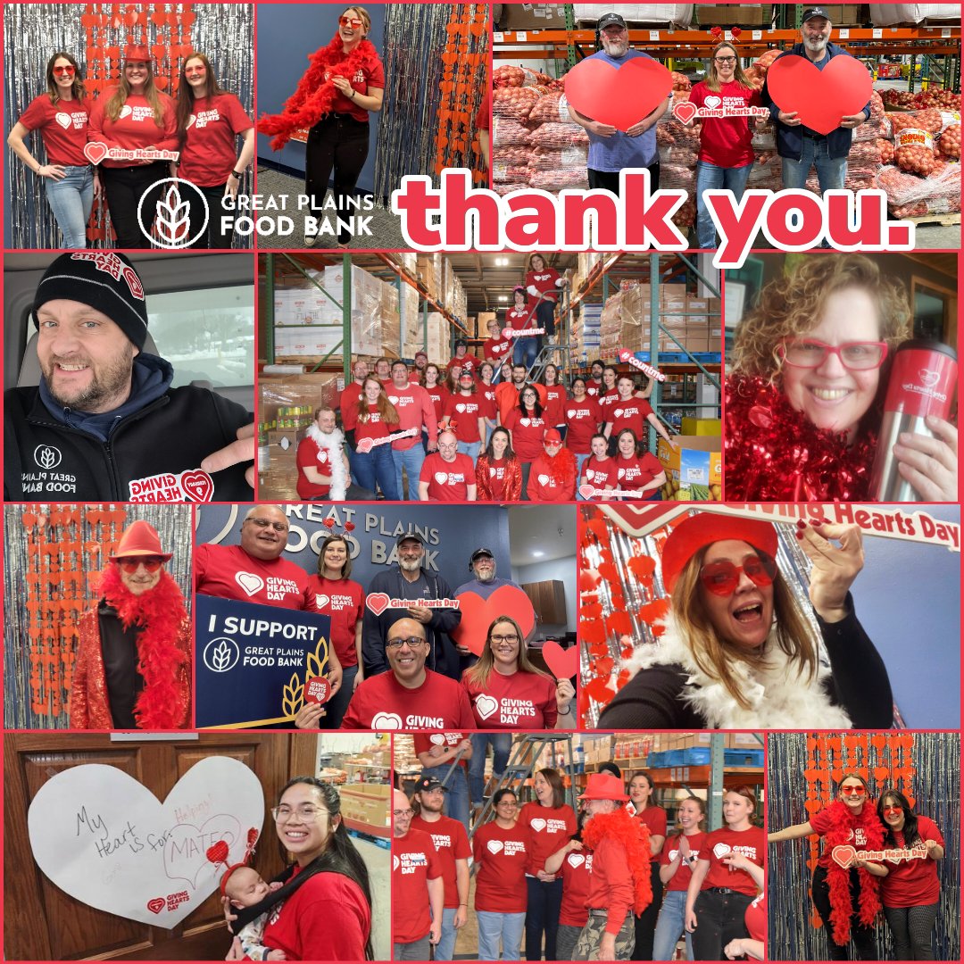 GreatPlainsFoodBank (@ndfoodbank) on Twitter photo Together, with thousands of generous hearts, an incredible $830,000 was raised this <a href="/GivingHeartsDay/">Giving Hearts Day</a>, which will provide 1.66 million meals to children living with hunger in our region.
Because of YOU, more children will grow, learn, play and thrive! #HeartsSolveHunger Together, with thousands of generous hearts, an incredible $830,000 was raised this <a href="/GivingHeartsDay/">Giving Hearts Day</a>, which will provide 1.66 million meals to children living with hunger in our region.
Because of YOU, more children will grow, learn, play and thrive! #HeartsSolveHunger