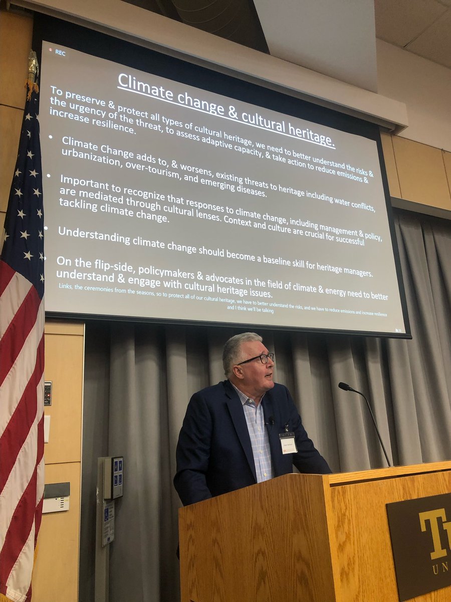 Fletcher_RLD's tweet photo. “Climate change is an additive force. We need to better understand the risks posed to cultural heritage by climate change, address adaptive capacity and take action to reduce emissions and increase resilience.” - @adamcmarkham #RLD2023Conference https://t.co/z6OqeV1GgZ
