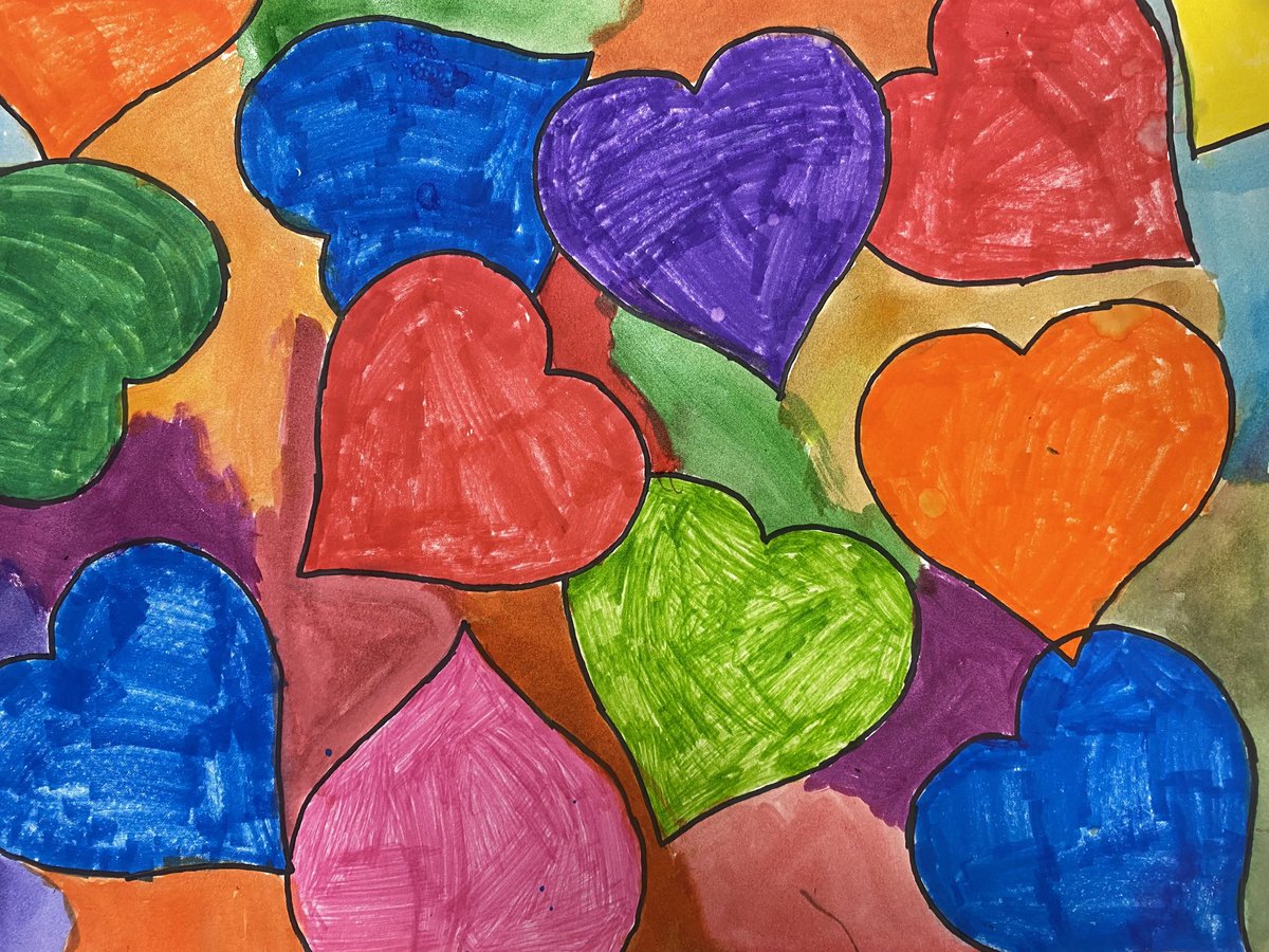 Happy #FineArtsFriyay ⁦@GLECPVA⁩ and happy early Valentine’s Day from 2nd and 3rd grade❤️