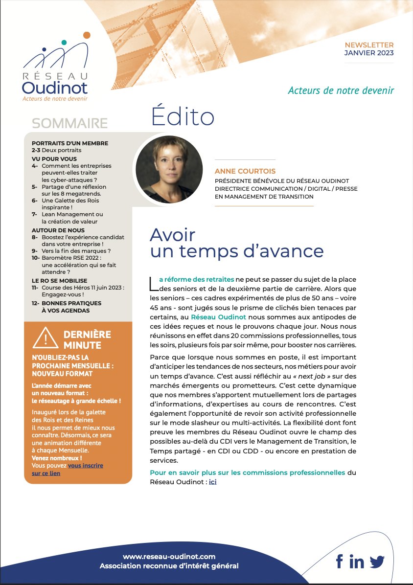 Les seniors valent de l'or. Retrouvez les expertises des talents - cadres expérimentés - du <a href="/ReseauOudinot/">ReseauOudinot</a> ainsi que quelques exemples de nos 350 événements organisés chaque année.
reseau-oudinot.com/sites/www.rese…
#SENIOR  #Economie  #réseau #association