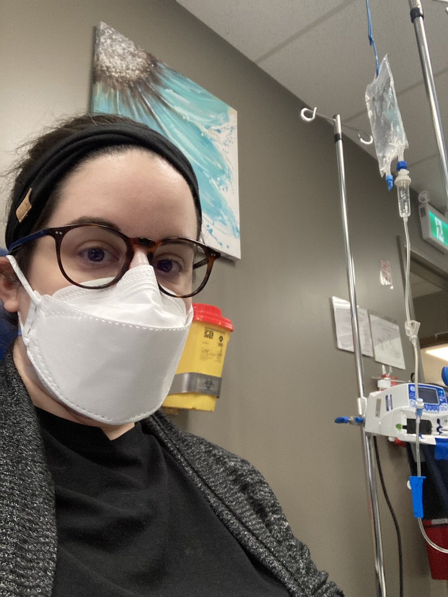 Infusion day. 

Friendly reminder that wearing a mask is about protecting others as well as yourself - so personal risk calculation is irrelevant 😘.