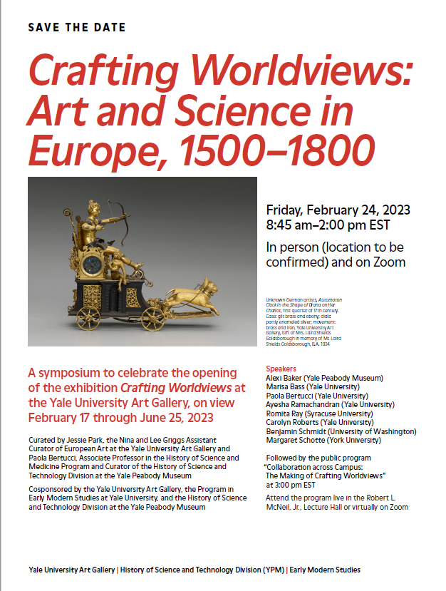 Yale Early Modern (@yaleearlymodern) on Twitter photo Big things! We're co-sponsoring an exhibit with @yaleartgallery and <a href="/yalepeabody/">Yale Peabody Museum</a>! To kick off, we're having a symposium ft <a href="/AlexiBaker/">Dr. Alexi Baker</a>, <a href="/RenAyesha/">Dr Ayesha Ramachandran</a>, @SchotteMargaret, and more! There's also a public program w/ the curators - our own Paola Bertucci (HSHM) and Jessie Park (YUAG)! Big things! We're co-sponsoring an exhibit with @yaleartgallery and <a href="/yalepeabody/">Yale Peabody Museum</a>! To kick off, we're having a symposium ft <a href="/AlexiBaker/">Dr. Alexi Baker</a>, <a href="/RenAyesha/">Dr Ayesha Ramachandran</a>, @SchotteMargaret, and more! There's also a public program w/ the curators - our own Paola Bertucci (HSHM) and Jessie Park (YUAG)!