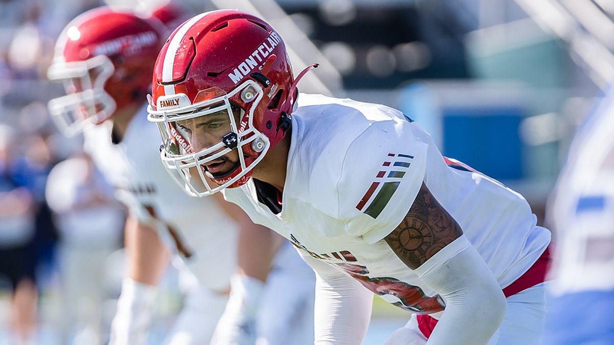 #MontclairState DB Brennan Ray tells me that he has had meetings with the #Chiefs, #Ravens, #Jets, #Titans and #Colts. @brennanjray is currently preparing for pro days at both Army West Point and Columbia.