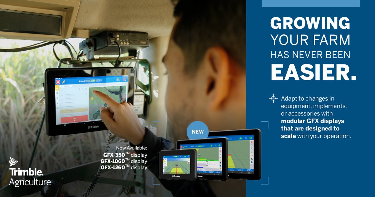 VantageMidsouth's tweet photo. Adding reliable #precisiontechnology to your farm just got easier! The🚨 NEW 🚨 @Trimble_Ag GFX-1260 &amp; GFX-1060 displays are easy to use, reliable &amp; offer flexibility to meet your operation's needs. 

Vantage Midsouth is here to answer your questions.
#trimbleag #precisiontech https://t.co/at0vfD3sab