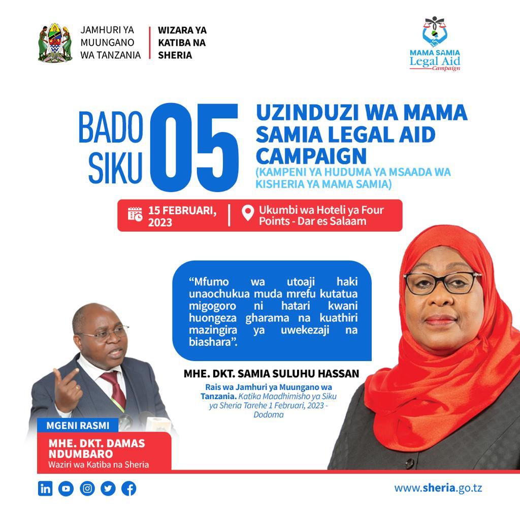 DrMhojam's tweet photo. Uziduzi wa Mama Samia Legal Aid Campaign #Tanzania
Msaada wa sheria ni haki za binadamu
#Usipange kukosa kusikiliza, itarushwa live na TBC & ITV
@WiLDAFTz @TAMWA_ @AnnaHolmstromTZ @TvMwanamke @AAwlahurio @MagangaSambo @MarthaLyimo4 @16DaysTanzania @FulgenceSarah @Dr_DGwajima https://t.co/T7NRvrZKWR