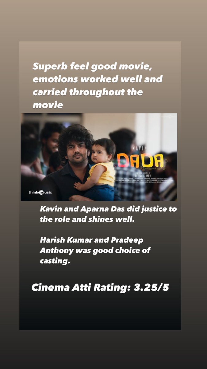 cinema_atti's tweet photo. #DaDaReview #DadaFromToday #DadaFDFS #DadaFromToday #Dada @Kavin_m_0431 https://t.co/XwETmHUNFV