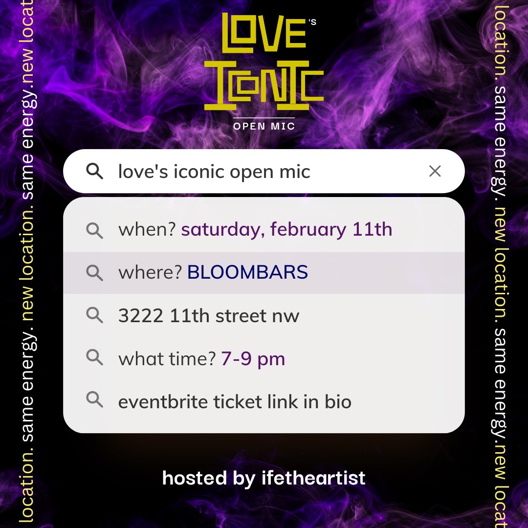 BloomBars's tweet image. Something to say…or sing? Share it from the stage! Love’s Iconic Open Mic on Sat, (8/2) from 7-9pm at @BloomBars @TheDCArts #dcopenmic #dcpoets #dcmusicians #dccomedians