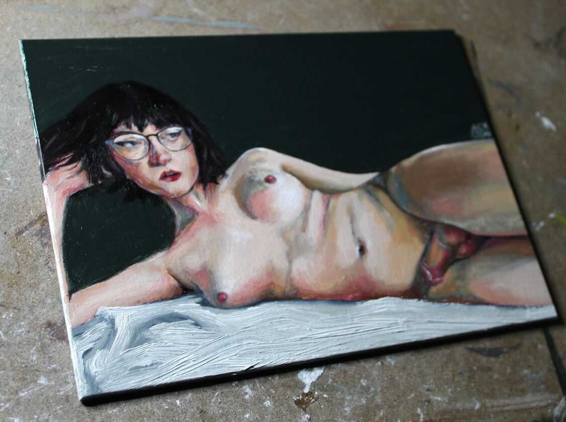 pierbii's tweet photo. my friend did a painting of me :)) please follow their insta!! @jacksavart :)) https://t.co/hrNCTpmm5O