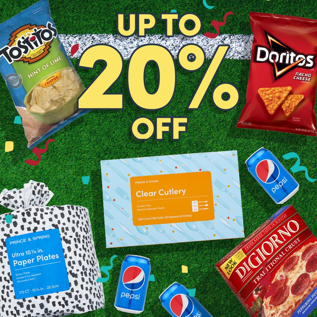MaxDelivery's tweet image. It's a Super Sale for the big game! Get up to 20% off the snacks, drinks, and more you want in time for kickoff. bit.ly/3RQH2v9
