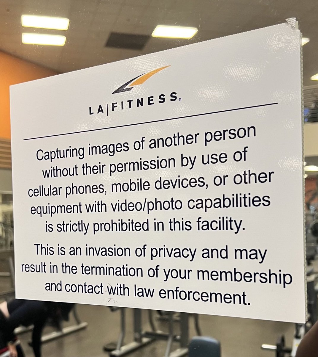 About damn time gyms start stepping up! Thank you @LAFitness! If they wanna film someone at the gym to make fun of them, send them home!