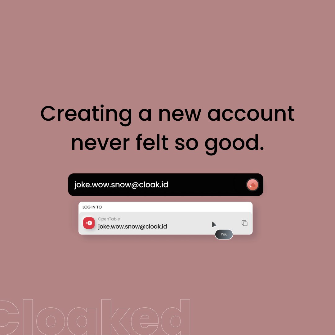 keepitcloaked's tweet photo. Creating a new account has never felt more secure and easy. Join our beta today.
.
.
.
.
.
#cloakedapp #hacker #hackers #passwordhacker #privacy #privacyprotection #phishing #phishingattack #cloaking #cyberattack #cybersecurity #emailsecurity #phishing #phishingscams #malwarescam https://t.co/kw4TybmIwO
