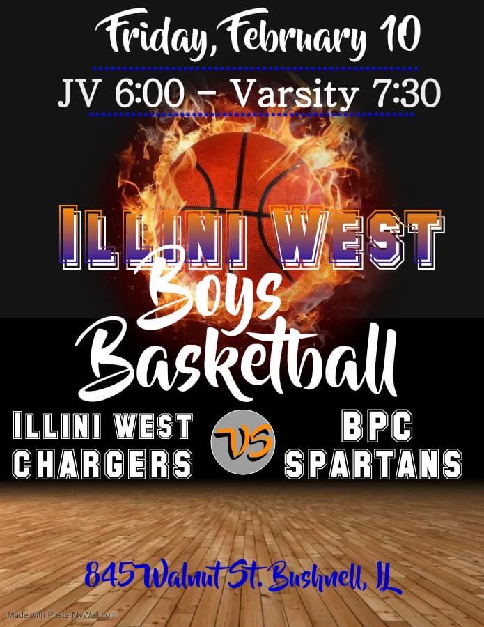 IlliniWestHoops's tweet photo. Gameday!! Illini West travels to take on Bushnell-PC! Let’s go! 🟠🔵 https://t.co/pWMLp3HZfG