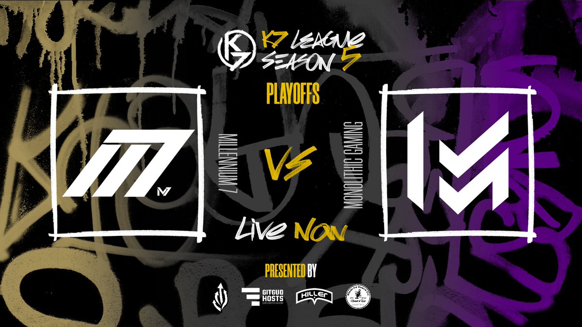 K7League's tweet image. MATCH-DAY ⚔️
@OfficiallyM7 🆚 @MonolithicGG 
 
🕘 LIVE NOW
📺 twitch.tv/k7codleague

The battle starts here.

📽️ @HeroiismOBS
🎙️ @MuhCarthy 
🎙️ @educatonator
