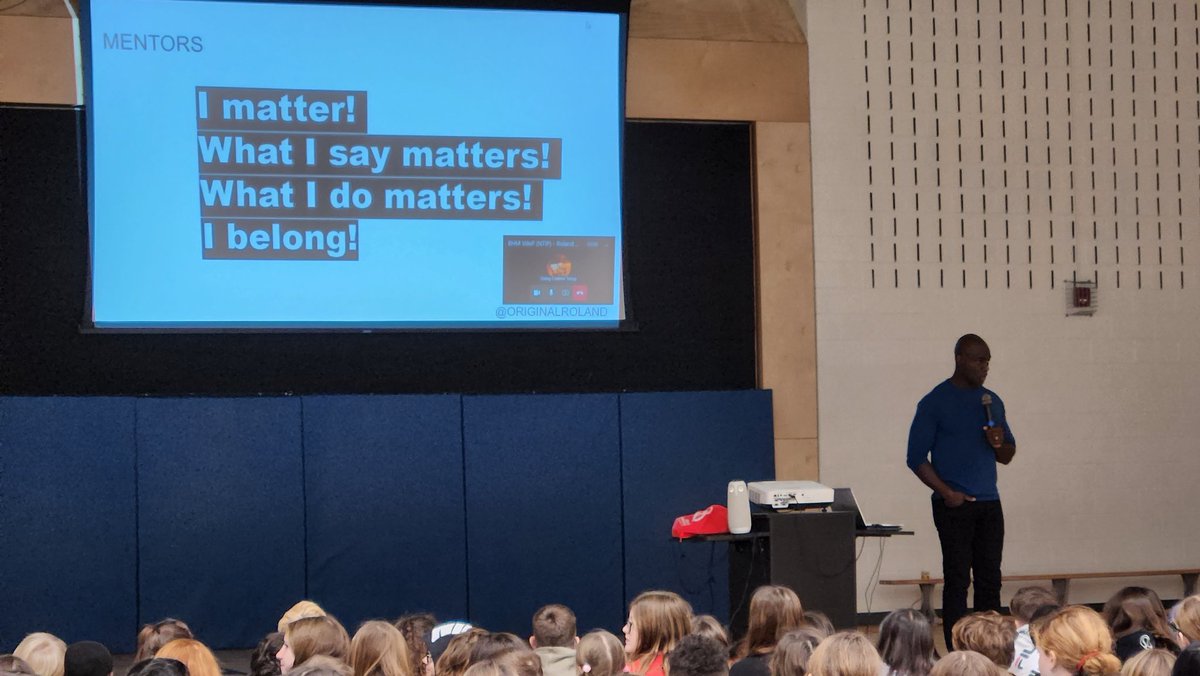 I matter.
What I say matters.
What I do matters.
I belong.

Thanks for spreading the positive vibes today <a href="/OriginalRoland/">Roland Acheampong</a>. We learned a lot about pivoting and getting back up, no matter the obstacles. Positive mindsets clearly go far. Come back to <a href="/svdptiger/">St. Vincent de Paul</a> soon!