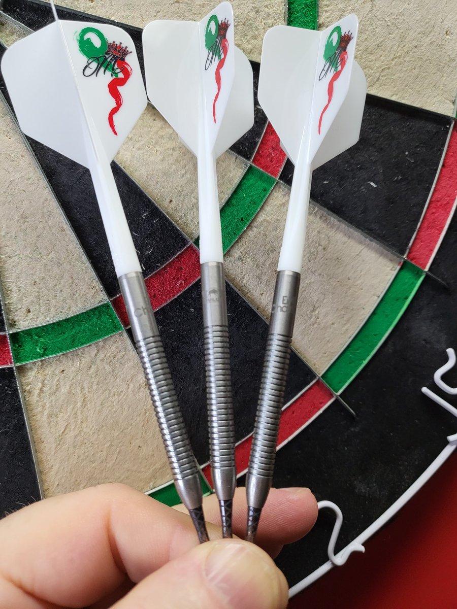 WorldWideDarts's tweet photo. A subscriber sent me these things. Could be new match darts! #evilcharlie https://t.co/Laz9UNFhk3