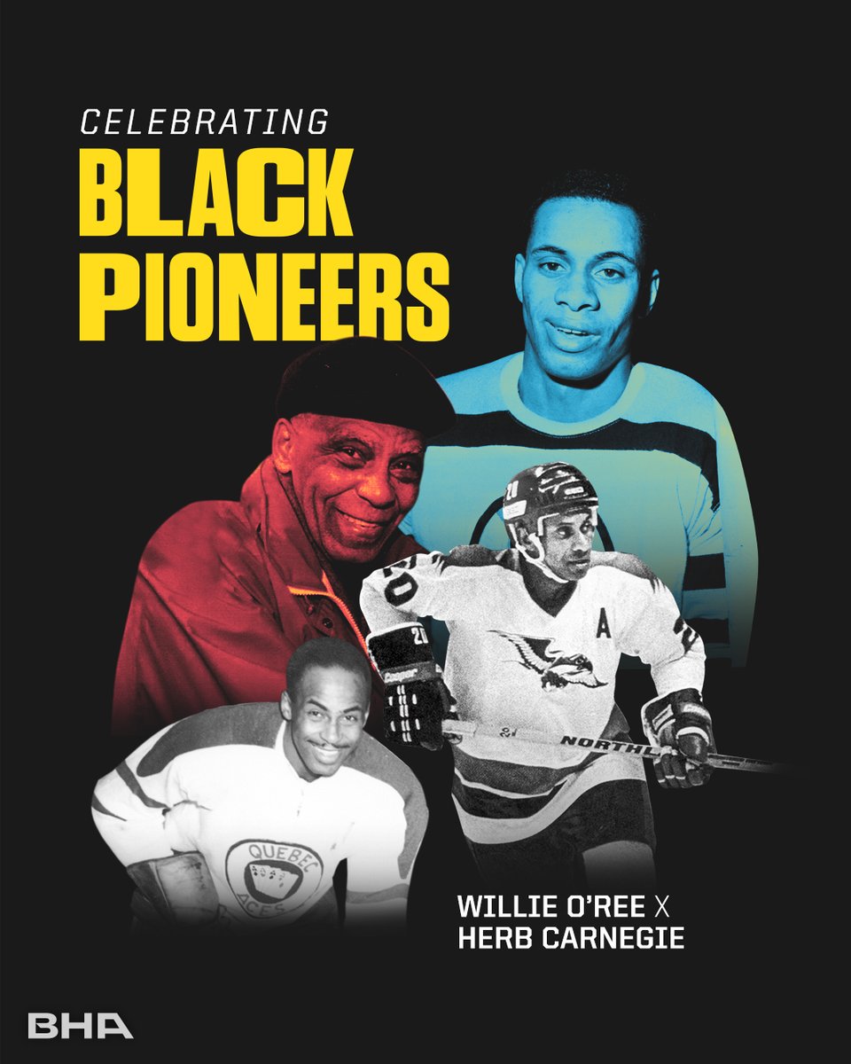 Today, we celebrate Herb Carnegie and Willie O'Ree 👏🏒

Two Hockey Hall of Famers who helped change the game forever. #BlackHistoryAlways