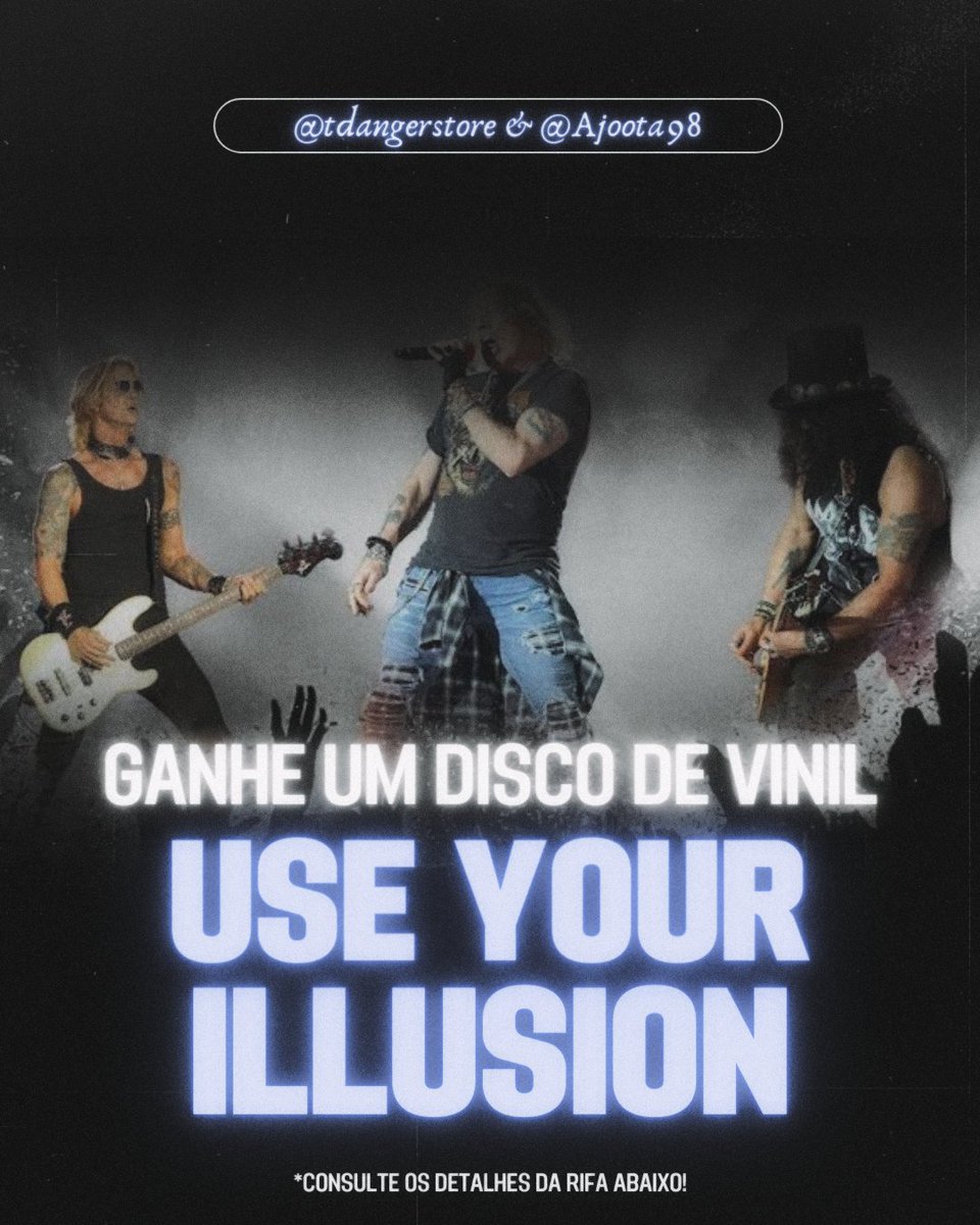 TheDangerStore's tweet photo. 🤘 PROMOÇÃO | RIFA🤘
🚨 ATENÇÃO FÃS DO GUNS N' ROSES 🚨

RIFA DE UM DISCO DE VINIL do álbum USE YOUR ILLUSION (com a remixagem perfeita lançada em 2022 e também presente no box)!

🤩 ESCOLHA SEU NÚMERO POR APENAS R$20 E CONCORRA AO DISCO DE VINIL!

💜 @TheDangerStore &amp; @ajoota98 https://t.co/OAIaxCNuNl