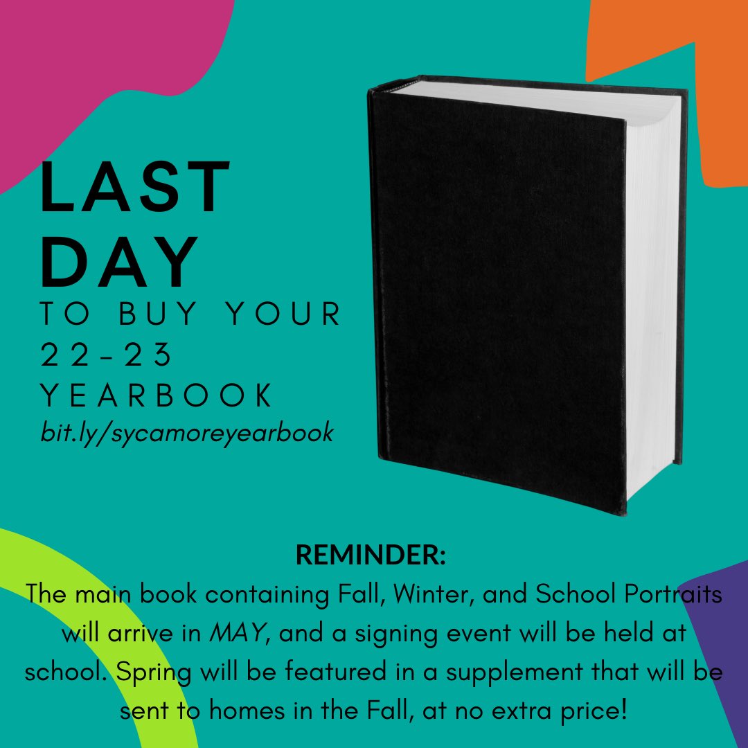 LAST DAY!!! Buy your 22-23’ Yearbook today! Tell your friends and family! Join in on the fun at our first ever Signing Day in May!!!