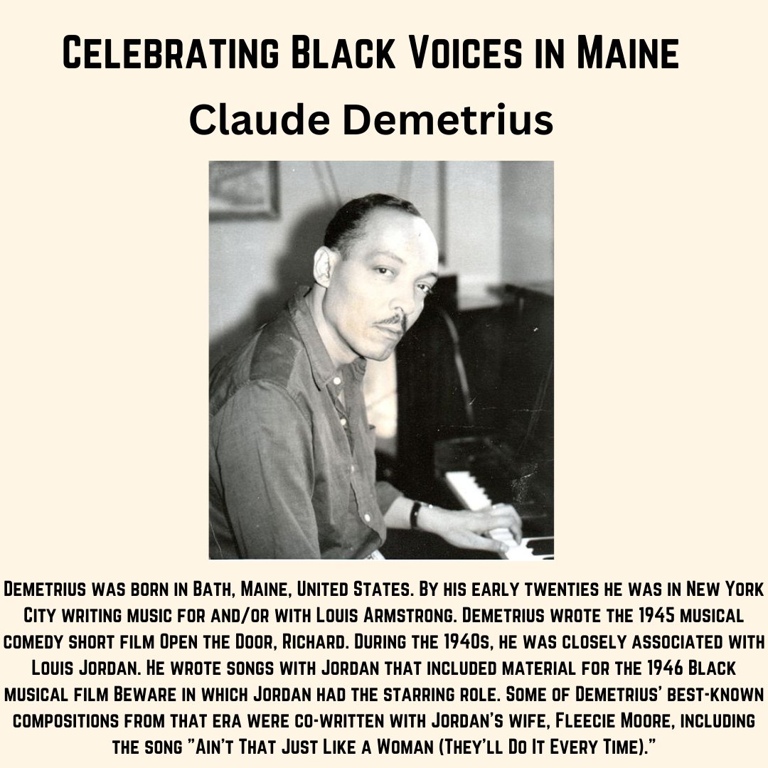 mainecolldems's tweet photo. During Black History Month, we acknowledge and celebrate the leaders and Historical Figures in the Black Community across Maine! We celebrate and look back on the many contributions to the state of Maine that the Black Community provided throughout the years into the present day. https://t.co/ahEO7NiBBN