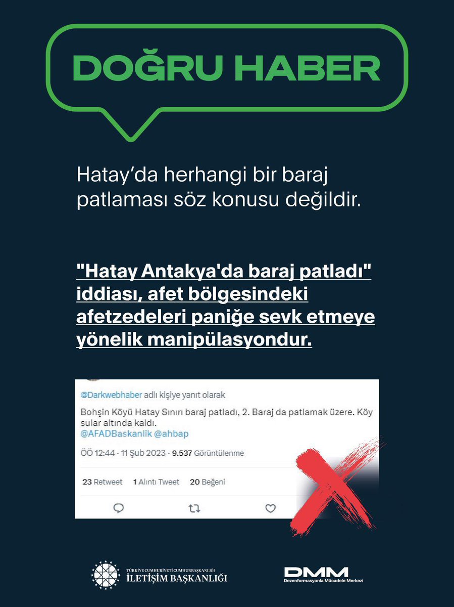 Dr.Beyefendi® on Twitter: "RT @fatmaaksal: “Hatay'da baraj patladığına