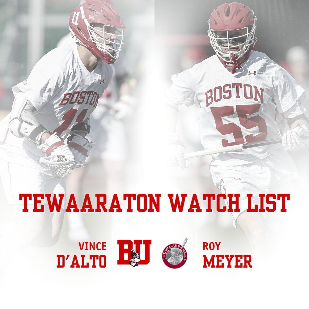 TerrierMLAX's tweet photo. We're proud to announce that Vince D'Alto and Roy Meyer have been named to the initial Tewaaraton Watch List!

https://t.co/5RjWLtrMgV https://t.co/YFM3KEl5om