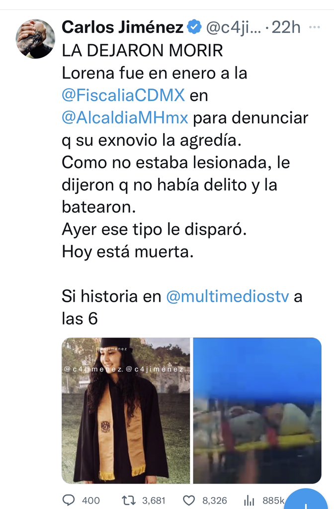 c4jimenez's tweet photo. UNA VEZ MÁS, LA FISCALÍA q DIRIGE @nncamachom
En enero Lorena fue a la @FiscaliaCDMX en @AlcaldiaMHmx a denunciar q su expareja la agredía.
Como no tenia lesiones, la batearon.
El miércoles ese tipo la mató.

Se le caen los casos
Libera ladrones
Así el equipo de @ErnestinaGodoy_ https://t.co/ujcwYavbJe