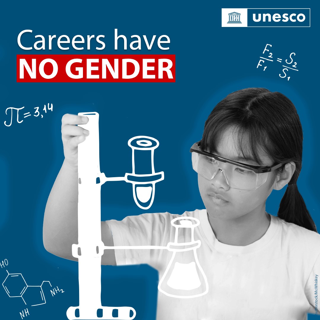 More women and girls in science equals a better future for all.

We must promote gender equality in science by affirming women’s rights &amp; breaking down stereotypes.

Let's all do our part to fill classrooms, laboratories &amp; boardrooms with women scientists.

#WomenInScience