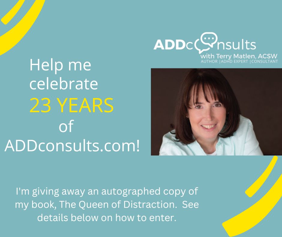Celebrating the 23- year anniversary of bit.ly/3YGFaaB: a contest and all kinds of bonuses!
Enter to win an autographed copy of my award-winning book, "The Queen of Distraction"at bit.ly/3BRQ4kU . (no purchase required).
