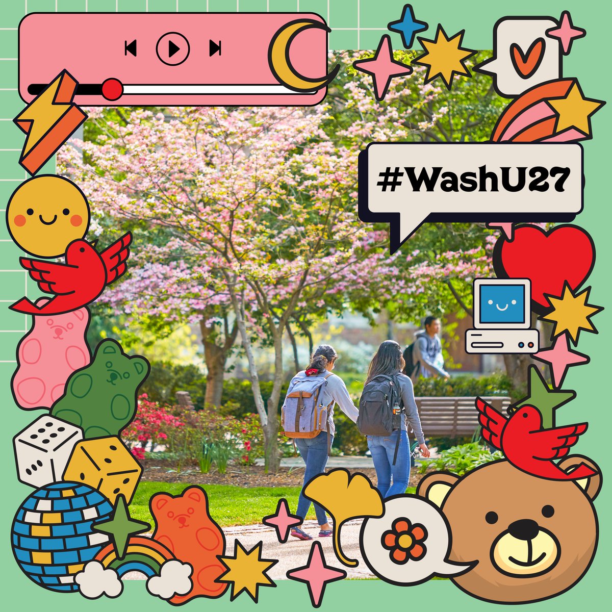 WashU's tweet photo. We want to congratulate and give a warm welcome to the newest members of #WashU27! Please join us in welcoming our newest Bears to our community; we look forward to meeting you #WashU27! ❤️🐻💚 https://t.co/wMQh004RGm