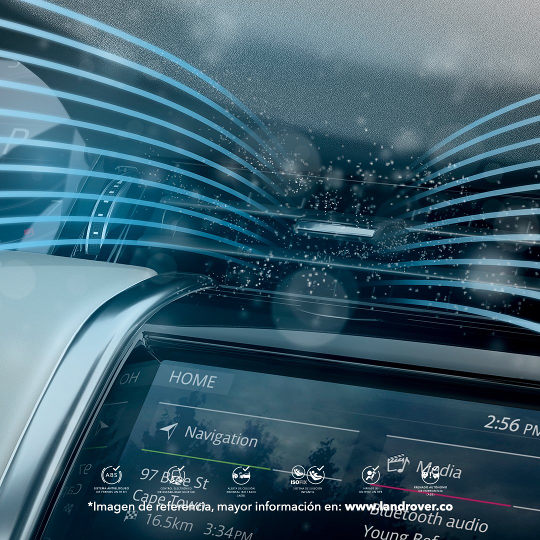 LandRoverCol's tweet photo. Controla la calidad del aire. 

New Range Rover. https://t.co/1Om5W1XCoM