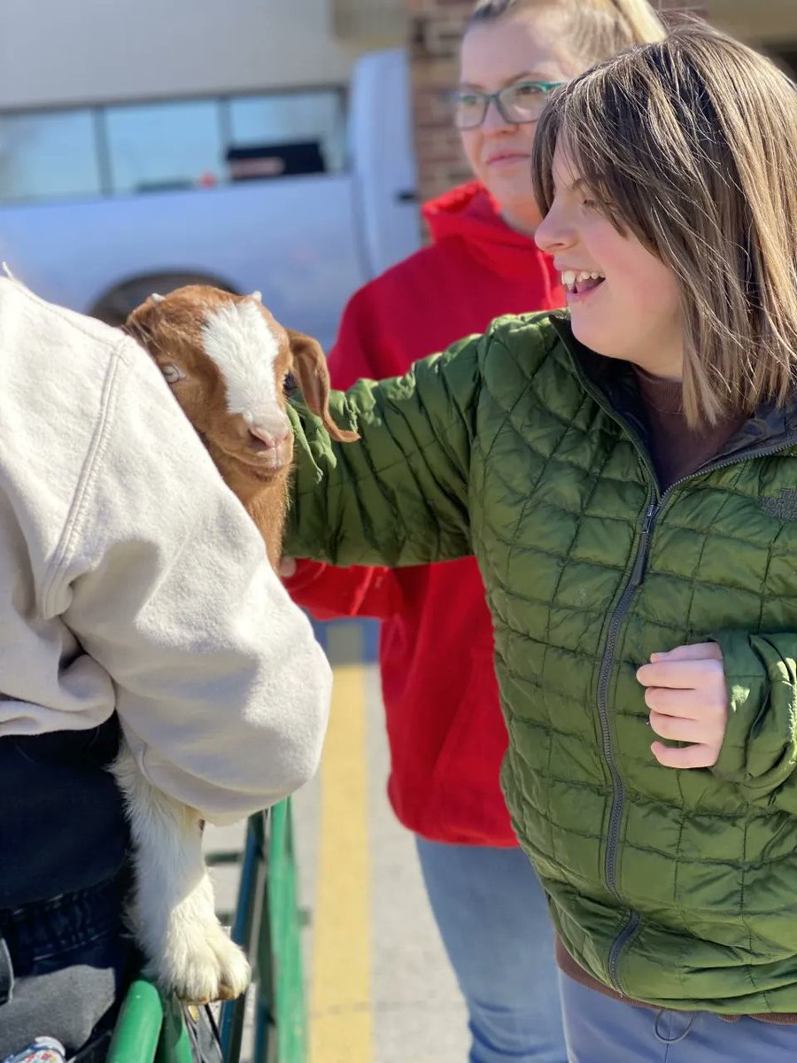 RainbowCenterKC's tweet photo. Just kidding around with the fine folks (and goats) from Sunset Trails Stables. #pettingzoo #goats https://t.co/APVdE8c53s