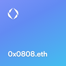 0x0808.eth bought for 0.15 ETH on OpenSea #ENS #ensdomains #EnsNames

ens.vision/name/0x0808.eth