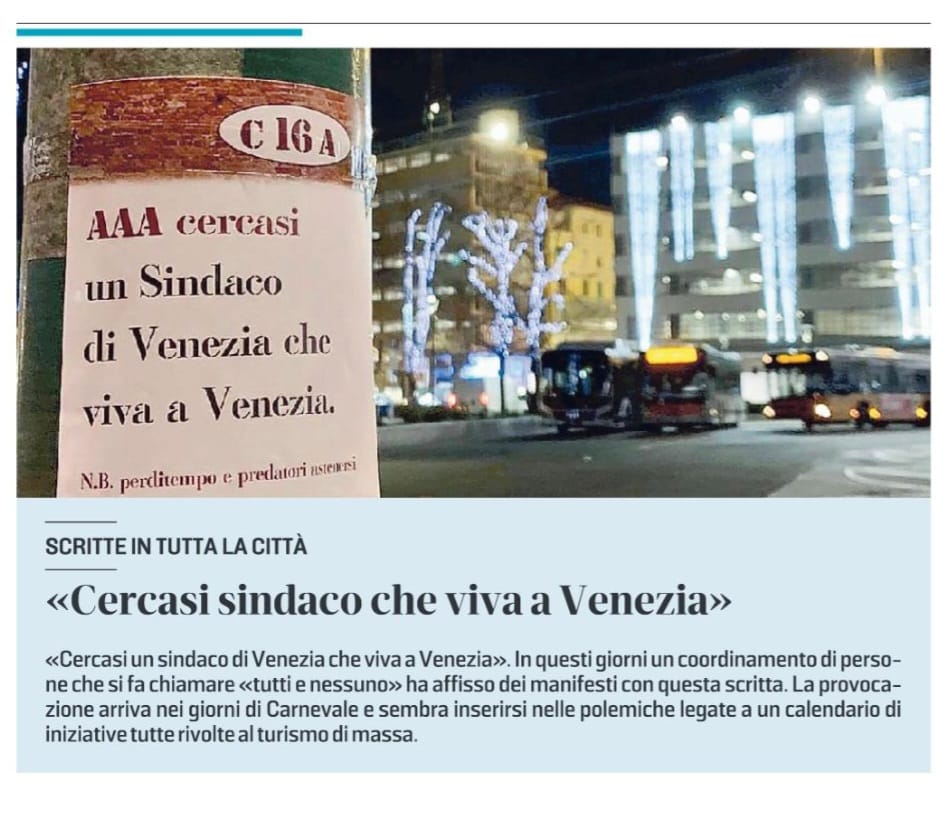 25aprileVenezia's tweet photo. #AAAcercasi un/a sindaco che viva a #Venezia https://t.co/W5mGo4c4BT