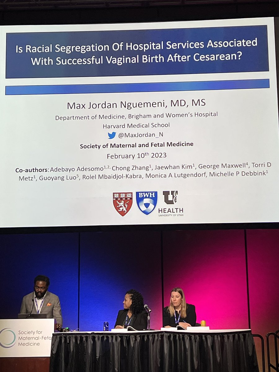 CourtneyTownsel's tweet image. Excellent presentation by @MaxJordan_N showing higher #VBAC success at #High Black-serving, urban and teaching hospitals. So much to unpack here. #RacismNotRace