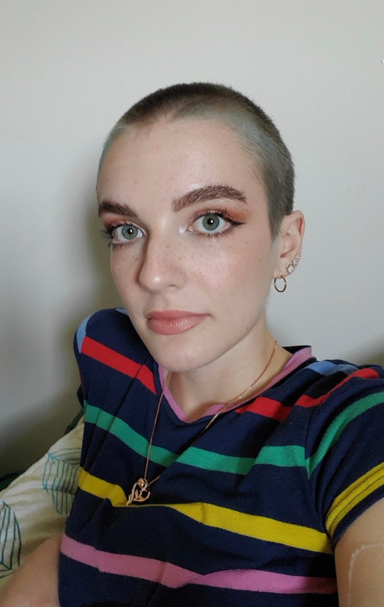 JesseGoudie's tweet photo. Coming up on 6 months of hair growth soon. Your beauty and self-worth are not attached to your hair so do whatever the fuck you want with it🙃 https://t.co/sLitkINDSs