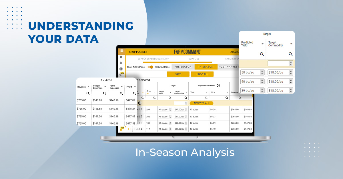 farmers_edge's tweet image. In-Season Analysis in FarmCommand provides instant access to your operations expenses, yield targets, and revenue summary to update and confirm profit projections throughout the growing season.

#farmersedge #farmcommand #agdata #digitalag #agtech #ag