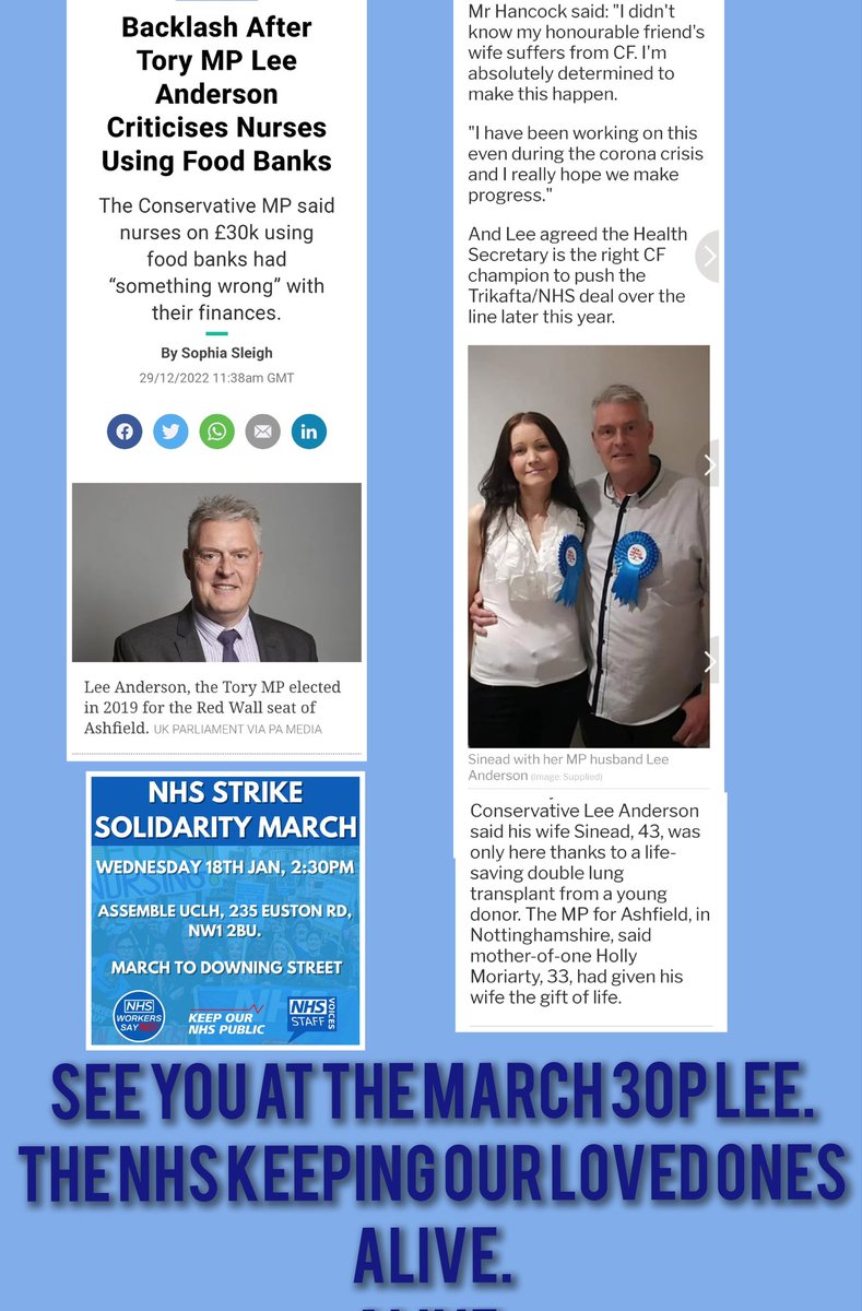Did you criticise NHS nurses while they were saving your wife's life?
I look forward to your reply...

#30pLeeDoesNotSpeakForMe #nhsstrikes #NHS 
#30pLee #Foodbanks
#PutNHSPayRight