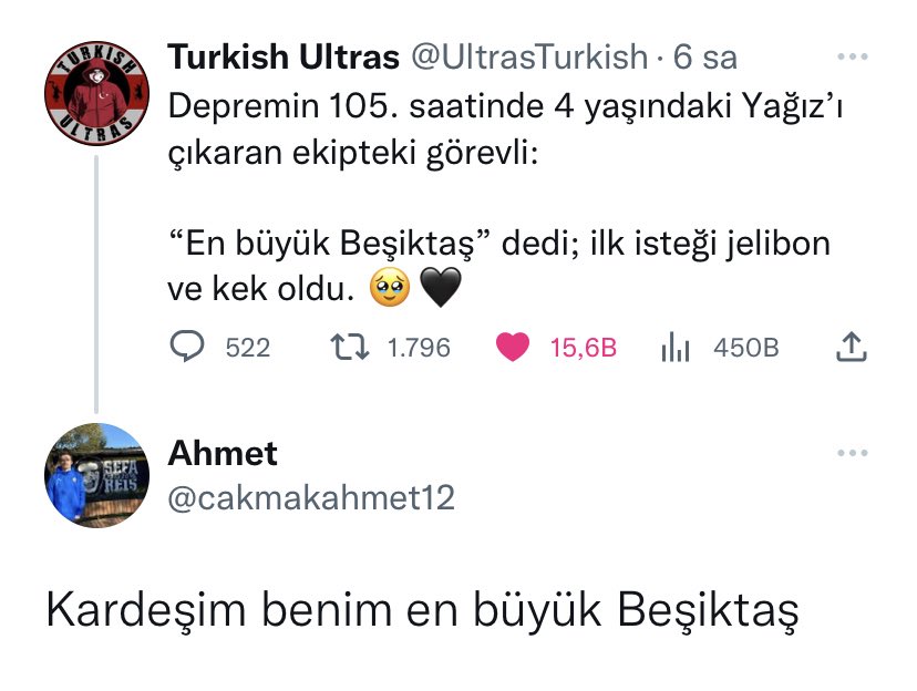 UltrasTurkish's tweet photo. Ne Galatasaraylısı, ne Fenerlisi, ne de Trabzonsporlusu.. Hiçbirinin itirazı yok Yağız. En büyük Beşiktaş! 🖤 https://t.co/J75xpkbYa0