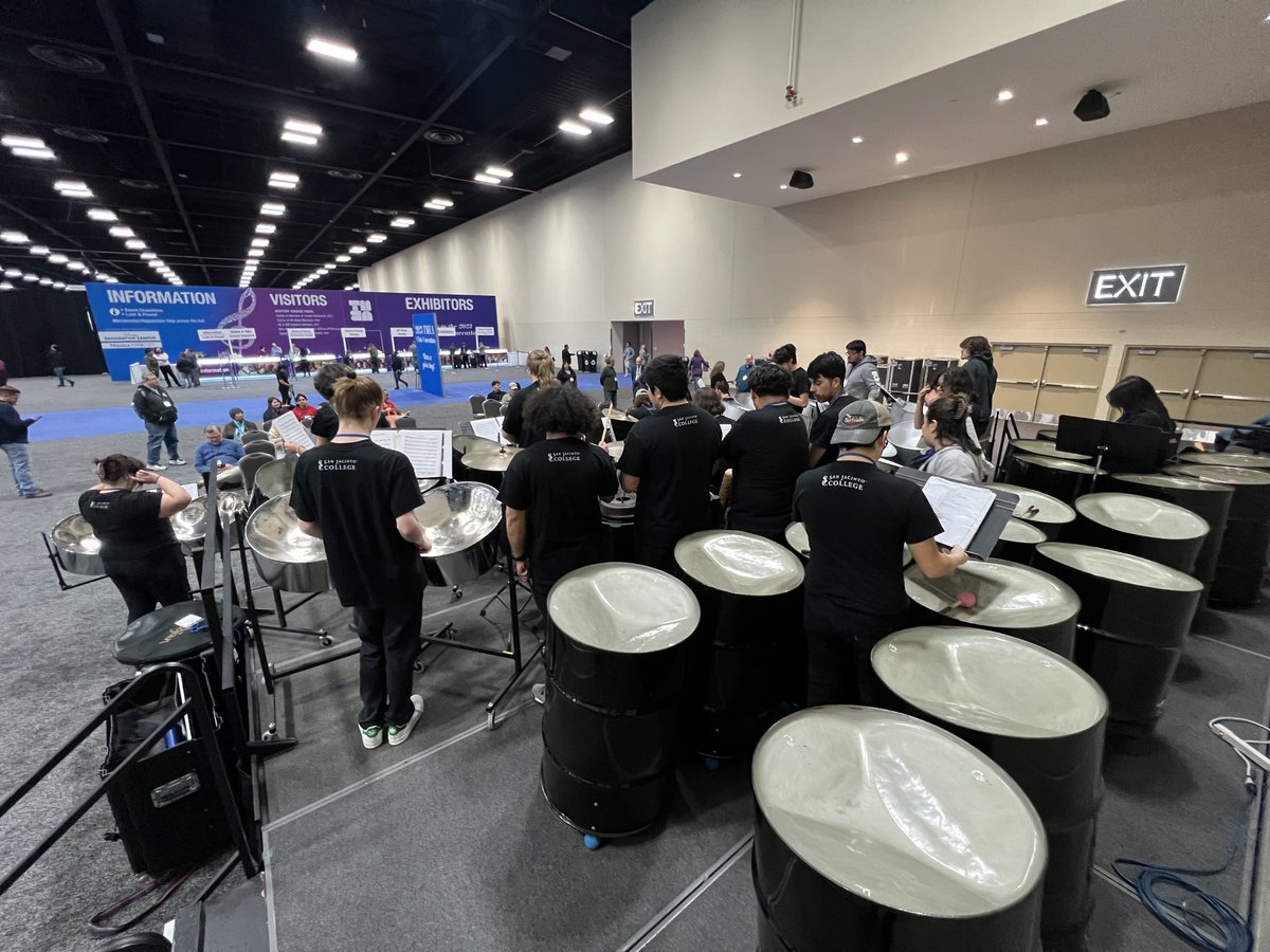 SanJacSteel's tweet photo. SJCC Steel Band starting in 10 minutes at #TMEA23! ⁦@SanJacCollege⁩ ⁦@SJCCMusic⁩ https://t.co/NCcpJeItRX