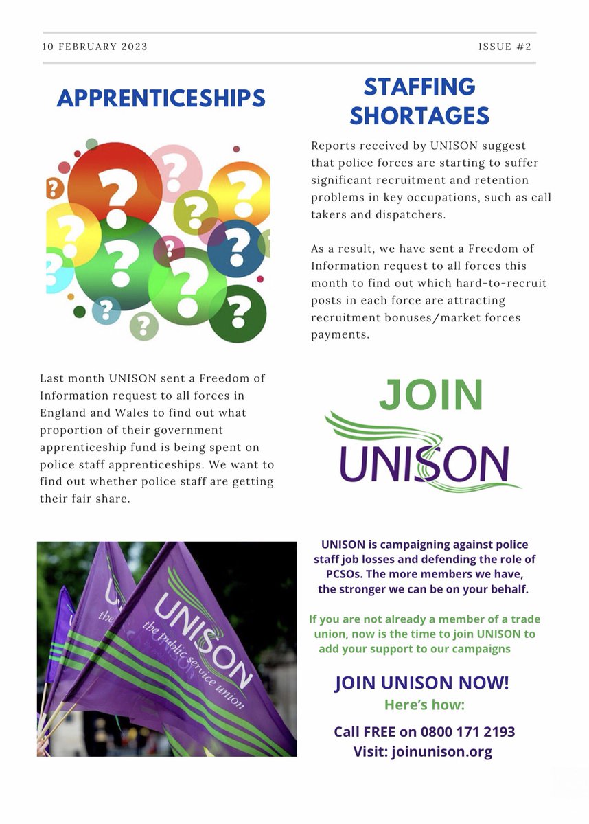 UnisonLeicsPol's tweet photo. Latest Police Staff News #SaveOurPCSOs #PoliceStaffCuts #PoliceCovenant #PoliceHonours #AssaultData #Apprentices #StaffingShortages https://t.co/GsWc3daADN