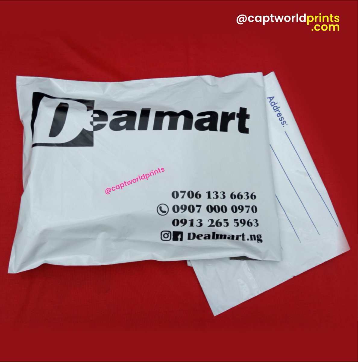 CaptworldPrints's tweet photo. We produce customised Courier Bags ✅️. #CaptworldPrints | Naira | Kizz Daniel | Central Bank of Nigeria | Ayra Starr https://t.co/ESqCozG3Lb