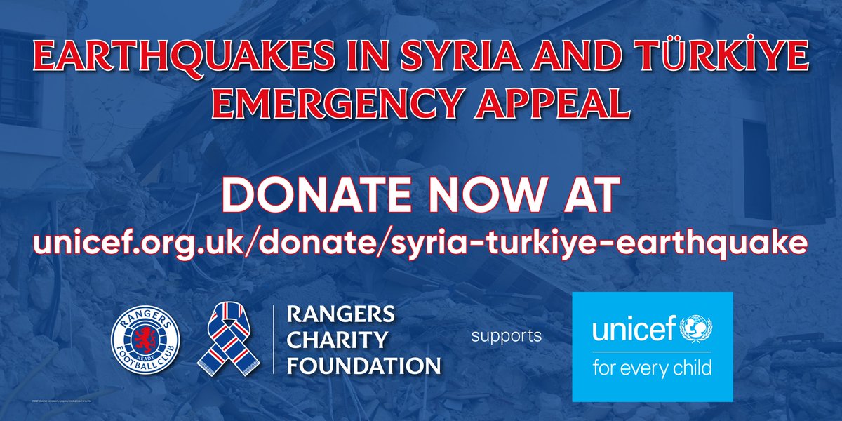 RFC_Charity's tweet photo. Join us in supporting Rangers defender @ridvan_yilmaz2 in his appeal to help those affected by the earthquakes in Türkiye and Syria. 

Full story 👇

https://t.co/Xa7QYwd6oN 

@UNICEF_uk @RangersFC https://t.co/89RWP0IxES