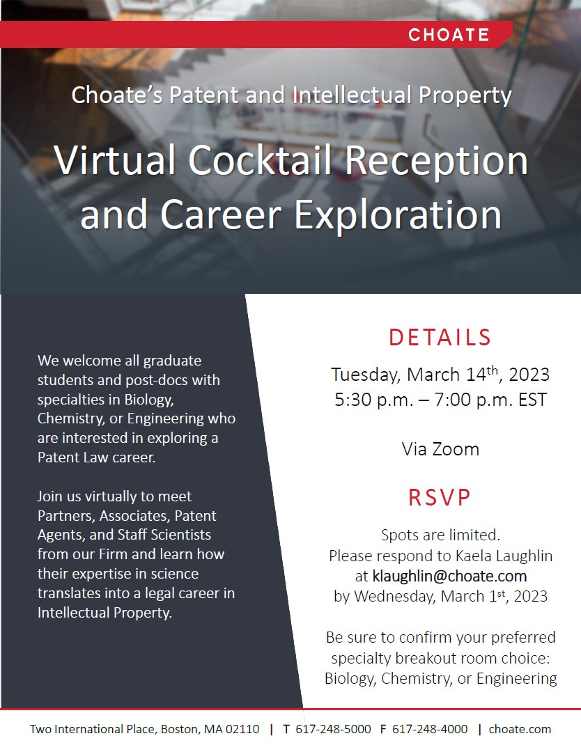 Explore a Patent Law Career with Choate!