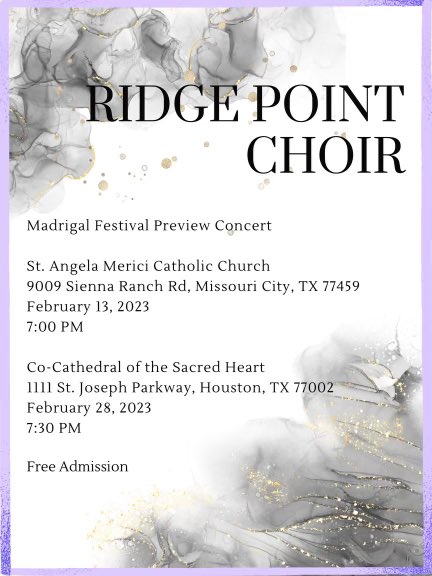 Want to hear the Madrigal Choir repertoire? You’ve got the chance! We’re having two totally free concerts showcasing what Chamber Choir is performing at Madrigal Festival in March! Hear it first and enjoy!